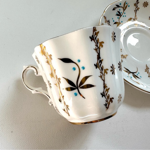 Vintage Teacup & Saucer - Blue Dots - Picture 2 of 7